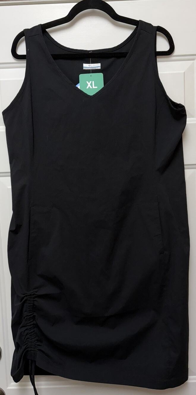 Columbia Anytime Dress Black XL Sleeveless Pockets Stretch Sun Protection